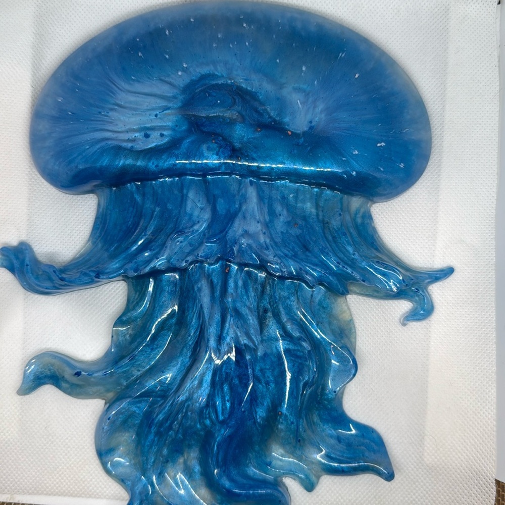 Blue Jellyfish Resin Art